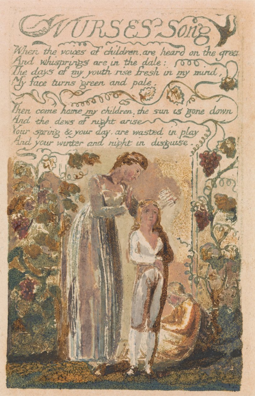 Pieśni niewinności i doświadczenia, płyta 37, Pieśń pielęgniarek (Bentley 38) autorstwa William Blake