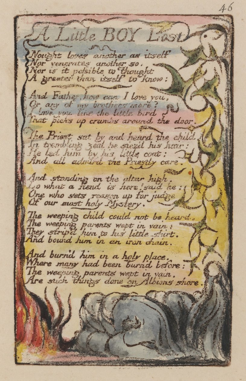 Pieśni niewinności i doświadczenia, tabl. 46, autorstwa William Blake