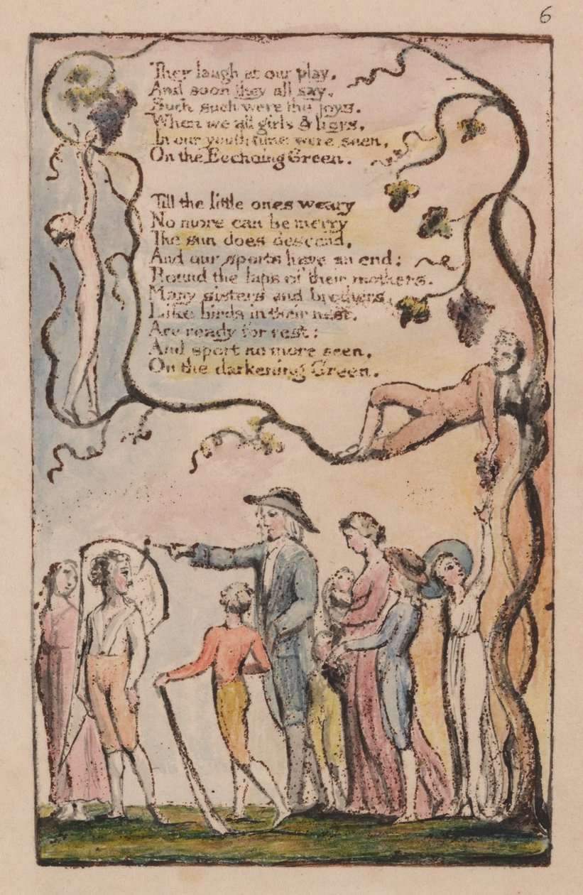 Pieśni o niewinności i doświadczeniu, płyta 6, The Ecchoing Green (Bentley 7) autorstwa William Blake