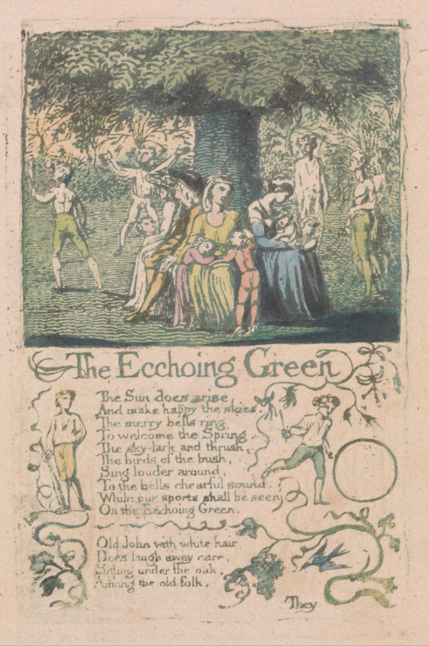 Pieśni o niewinności i doświadczeniu, płyta 8, Echoing Green (Bentley 6) autorstwa William Blake