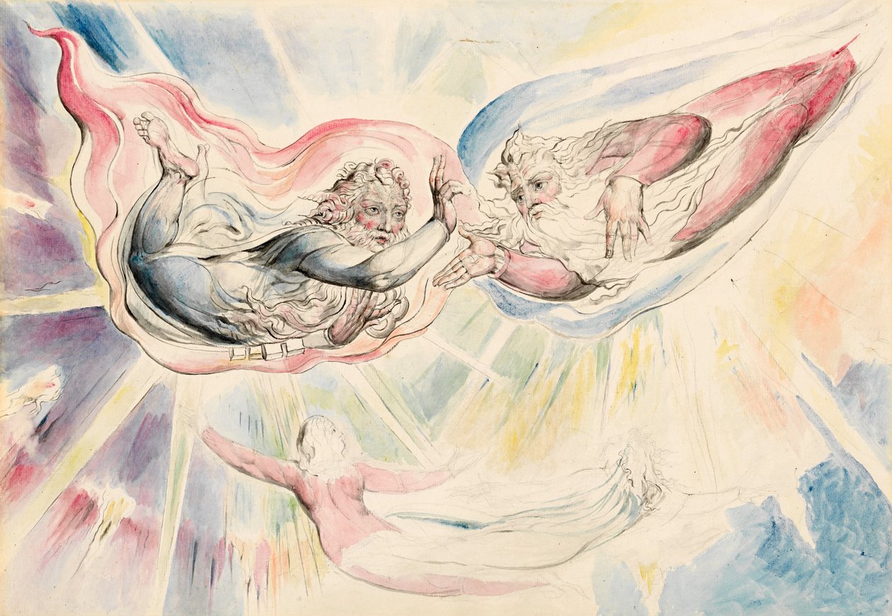 Św. Piotr i Św. Jakub z Dantem i Beatrice autorstwa William Blake