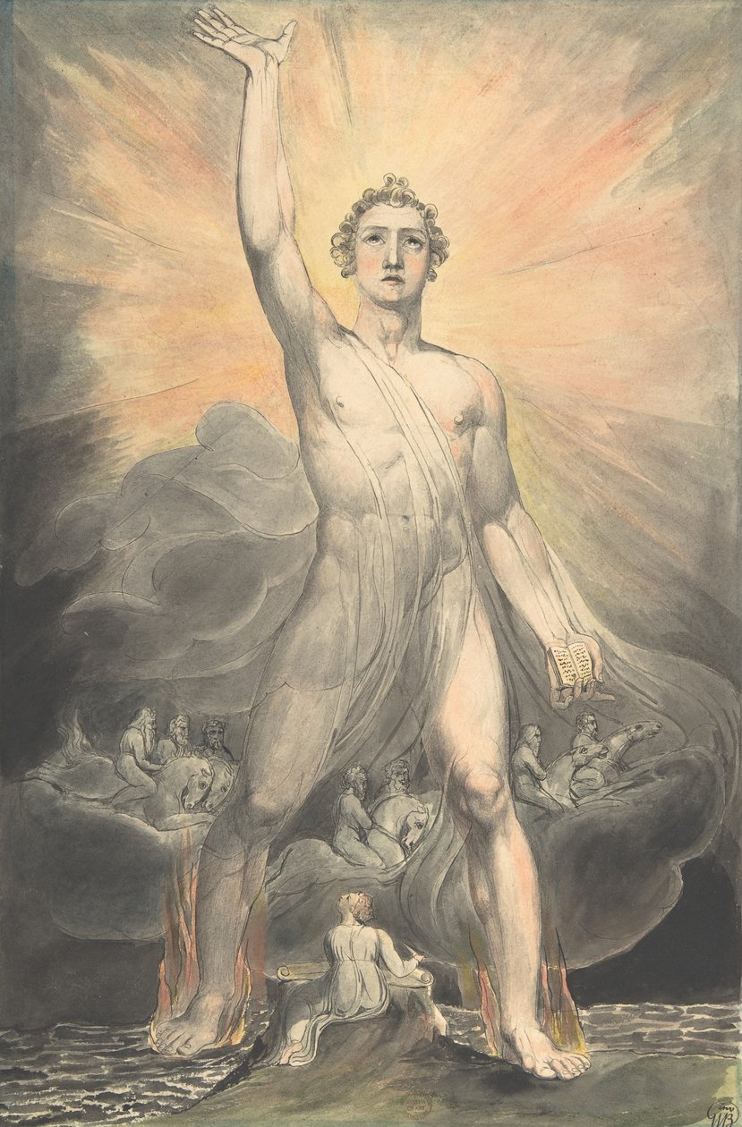 Anioł Objawienia, ok. 1805 (wc, pióro i atrament na graficie) autorstwa William Blake