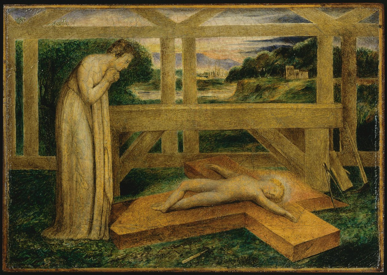Dzieciątko Jezus śpi na krzyżu autorstwa William Blake