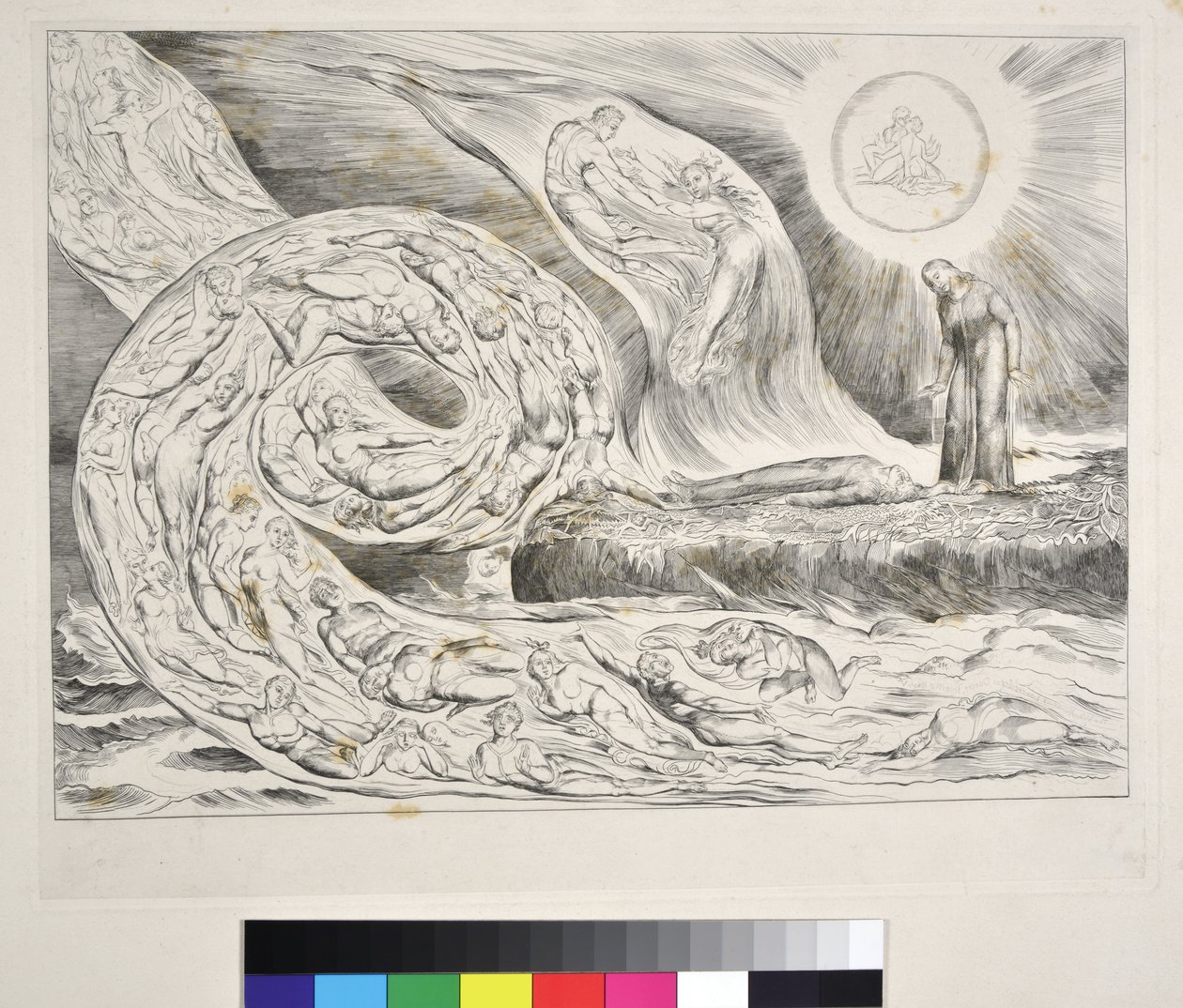 The Circle of the Lustful: Paolo i Francesca Inferno V, ilustracja do „Boskiej komedii” Dantego Alighieri, c.1827-38 autorstwa William Blake