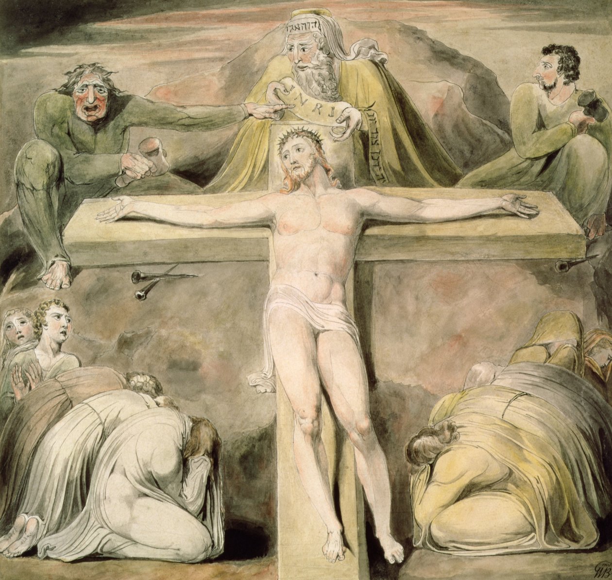 Ukrzyżowanie (pióro i pranie) autorstwa William Blake