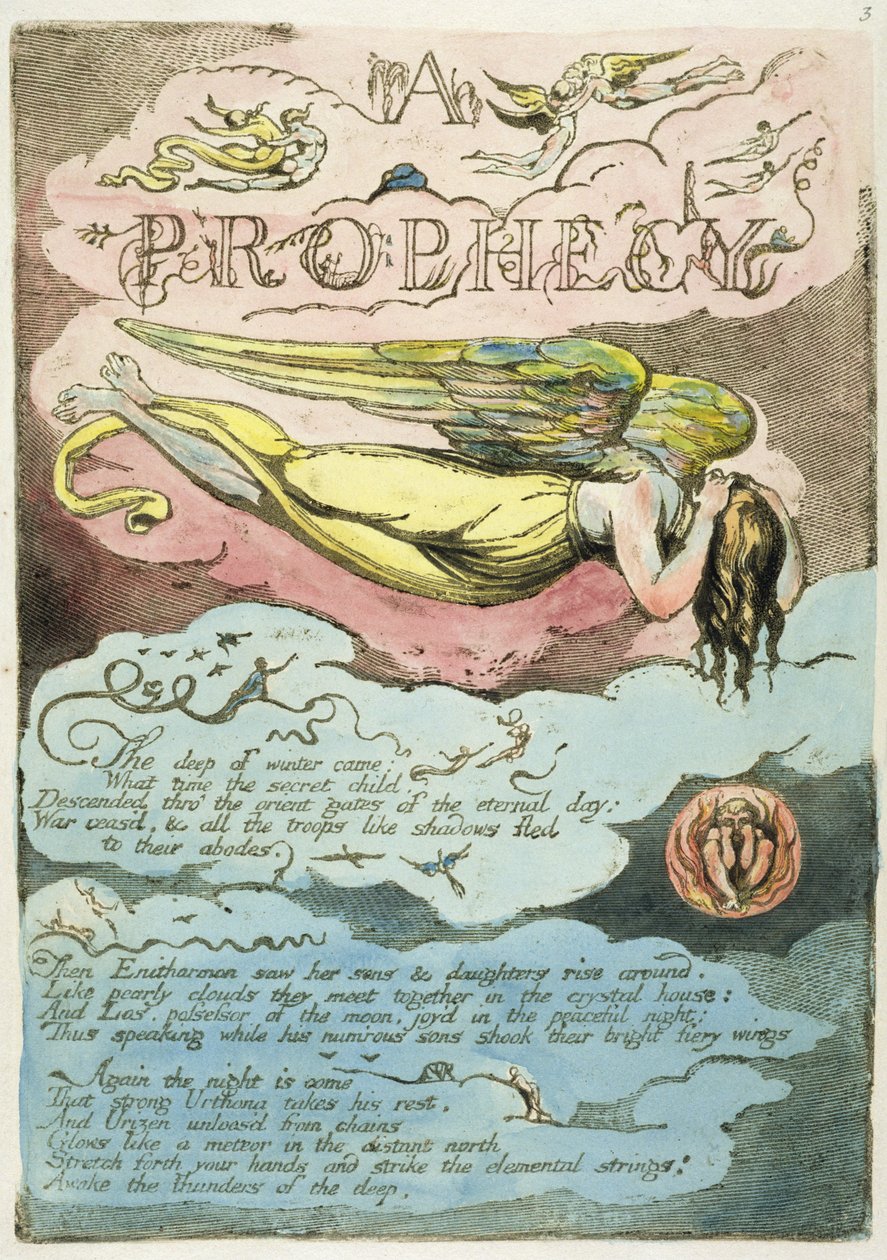 „The Deep Winter Came...”, płyta 5 z „Europa. Proroctwo, 1794 (relief akwaforta z olejem i wc) autorstwa William Blake