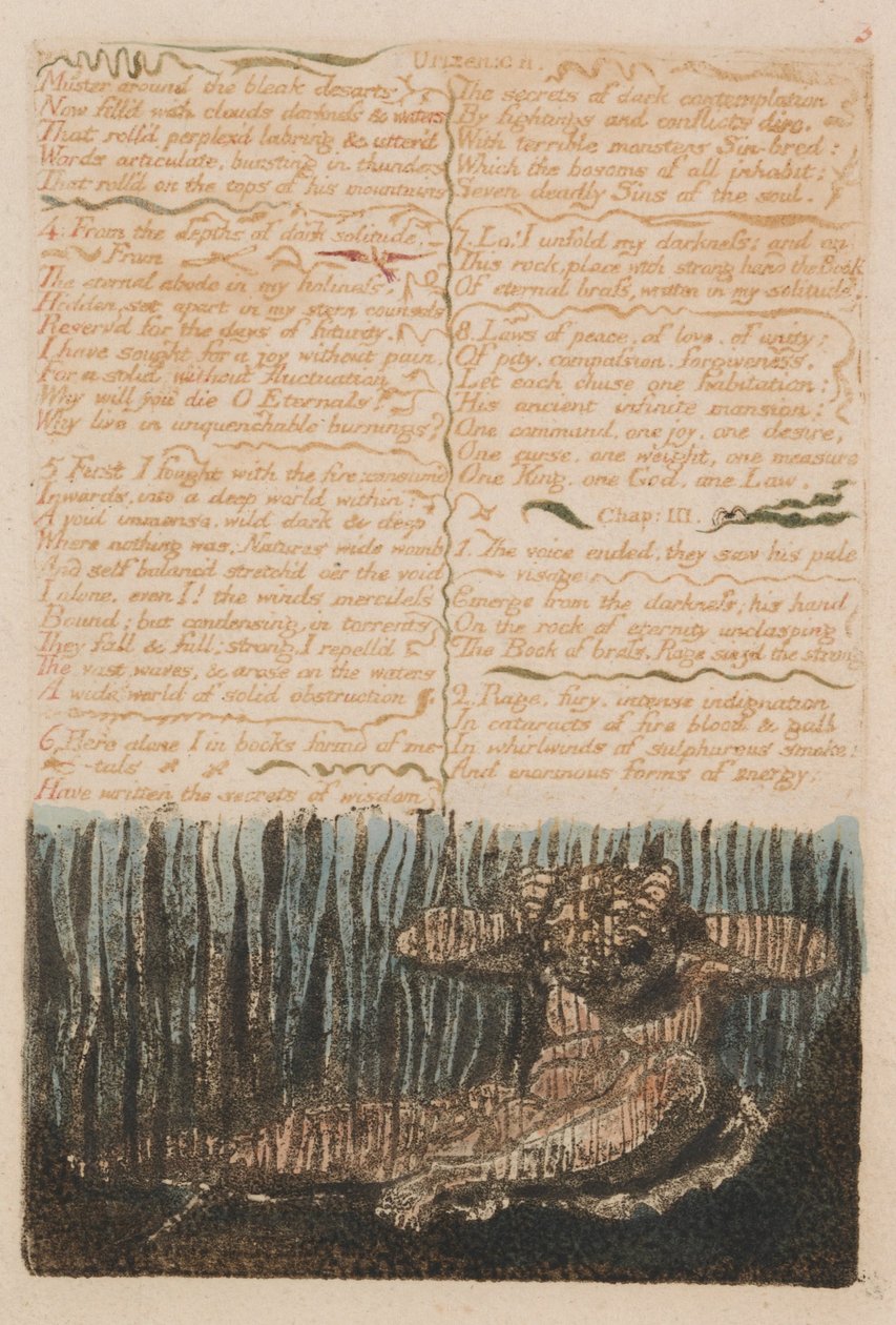 Pierwsza Księga Urizena, płyta 6, zbiórka wokół ponurych pustyni... (Bentley 4) autorstwa William Blake