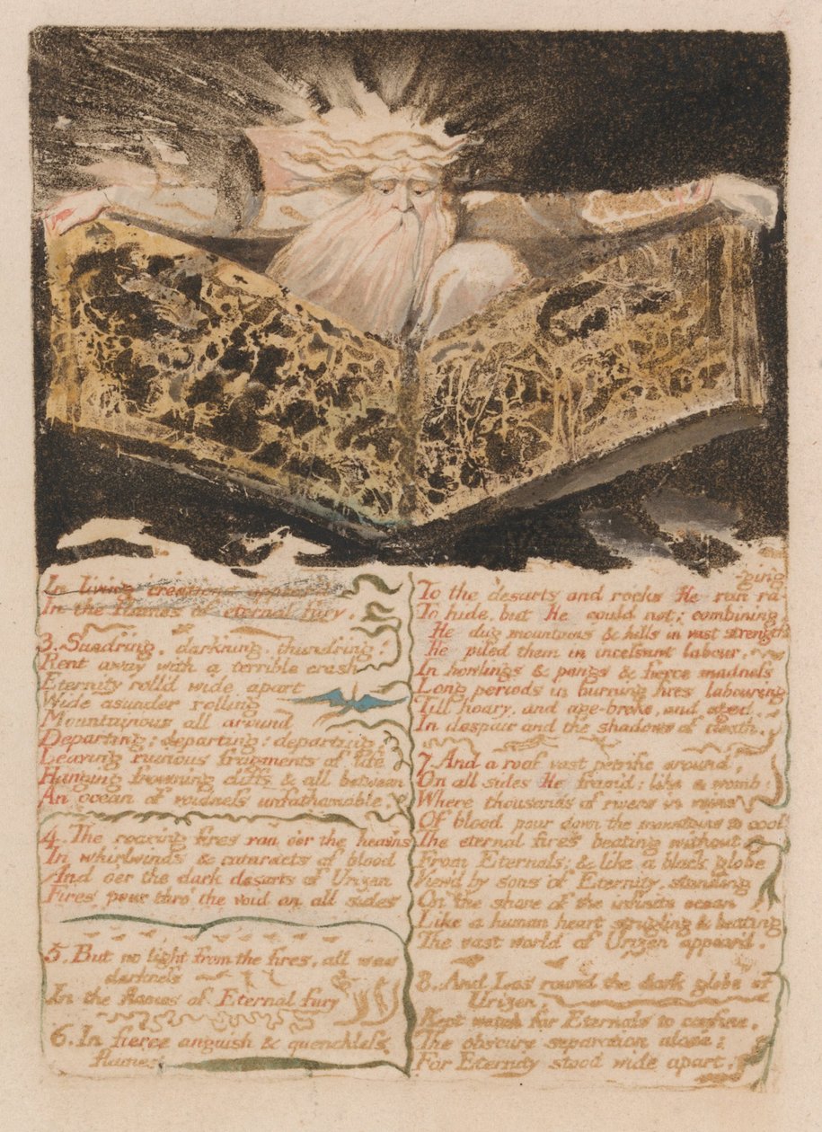 Pierwsza Księga Urizena, tablica 8, autorstwa William Blake