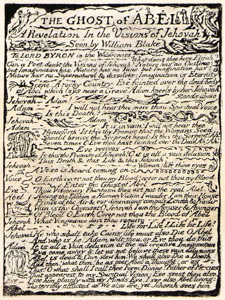 Duch Abla, strona 1 autorstwa William Blake
