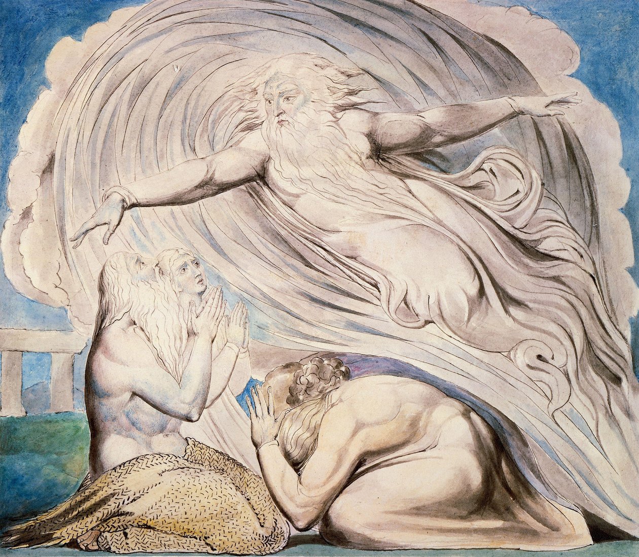 Pan odpowiada na Hioba z trąby powietrznej autorstwa William Blake