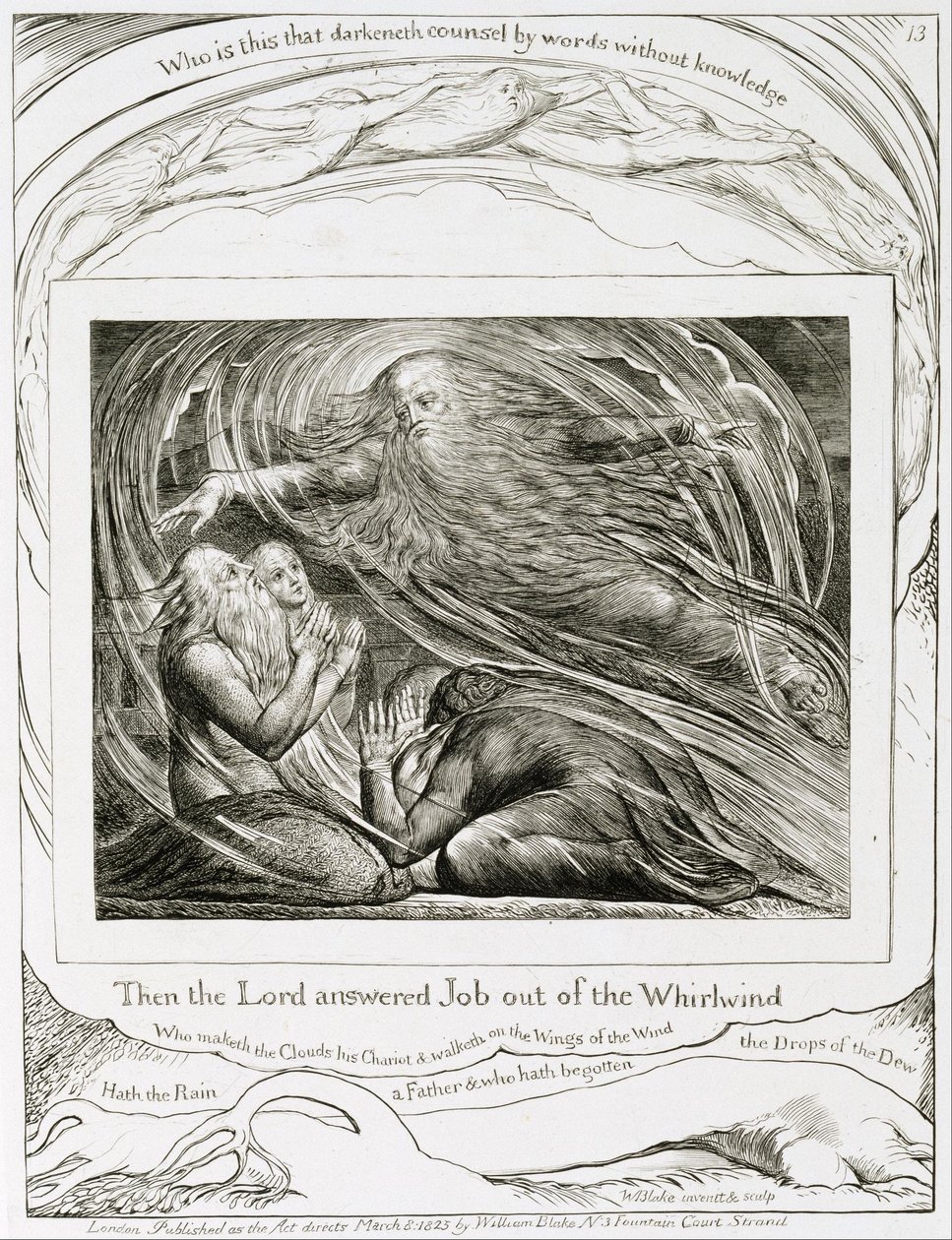 Pan odpowiada Hiobowi z trąby powietrznej autorstwa William Blake