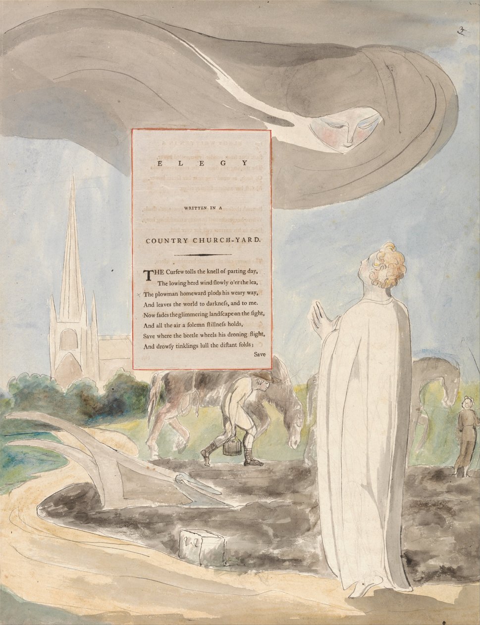 Wiersze Thomasa Graya, projekt 107, Elegia napisana na wiejskim dziedzińcu kościelnym. autorstwa William Blake