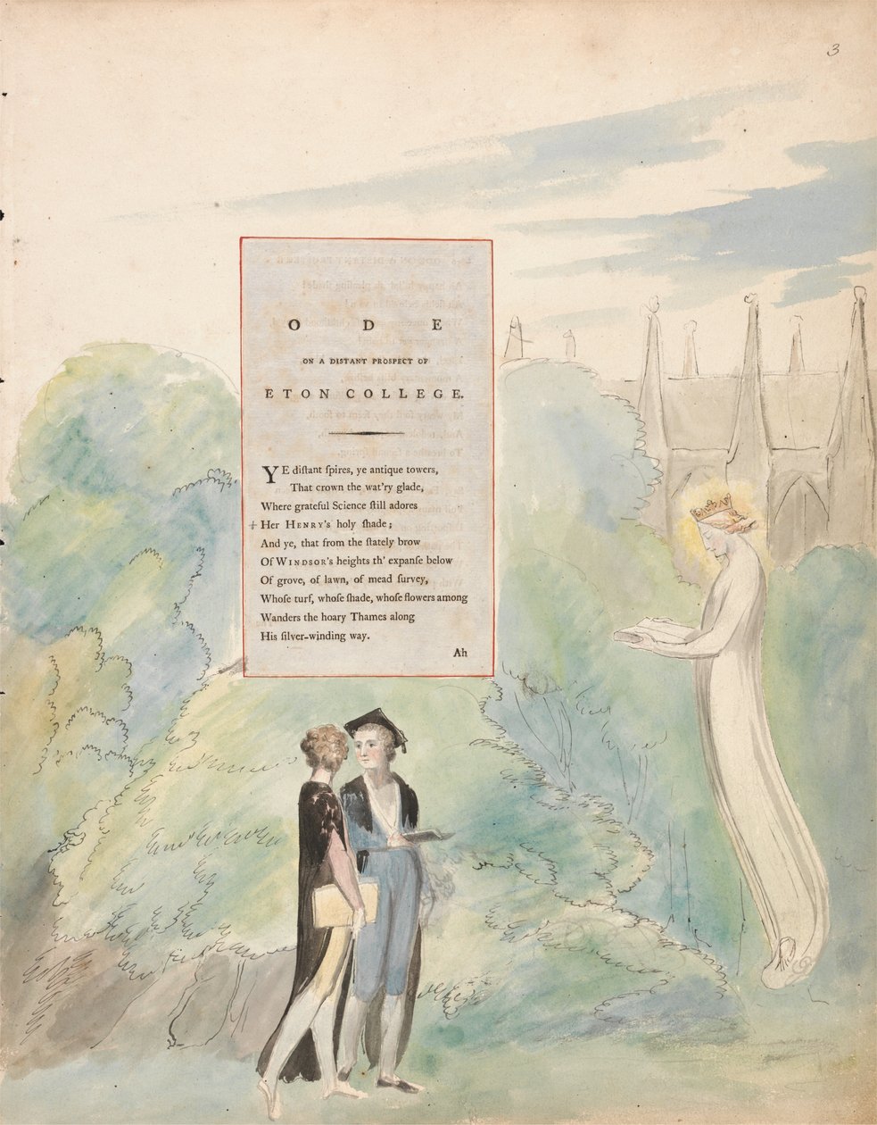 Wiersze Thomasa Graya, Design 15, Oda o odległej perspektywie Eton College. autorstwa William Blake