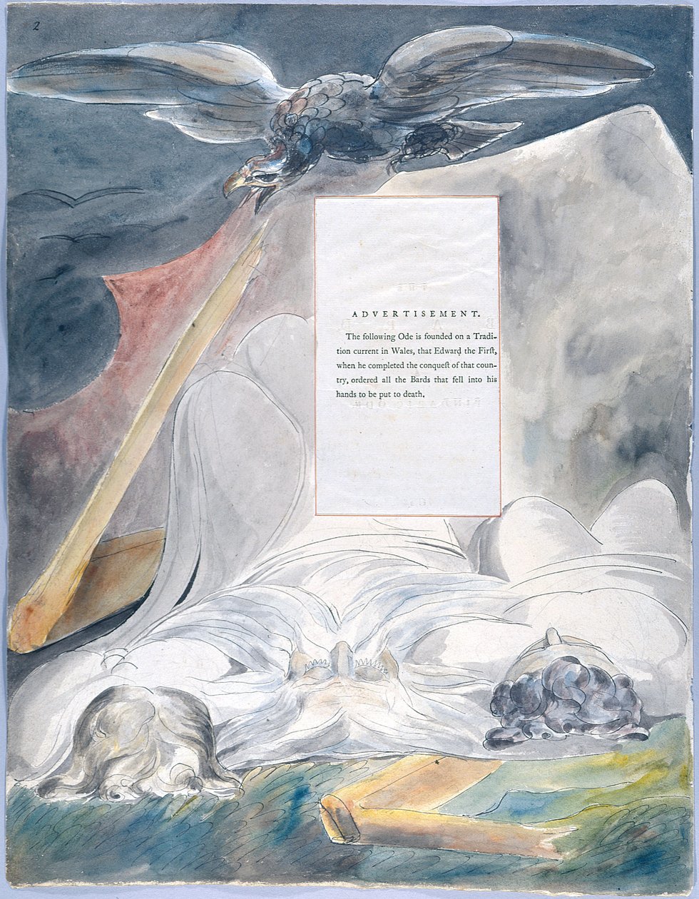 Wiersze Thomasa Graya, projekt 54 The Bard 02 autorstwa William Blake