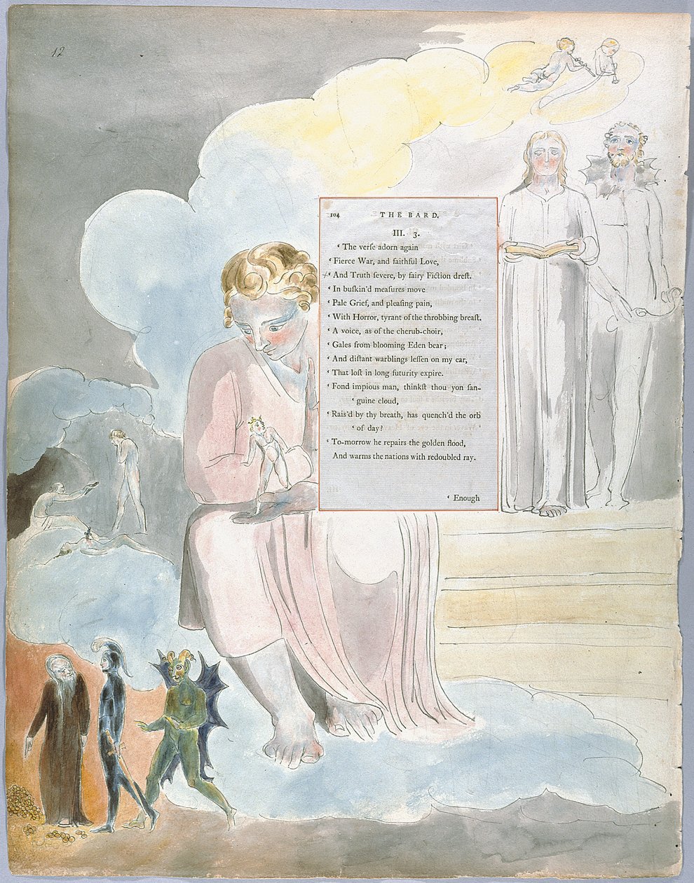 Wiersze Thomasa Graya, projekt 64 The Bard 12 autorstwa William Blake