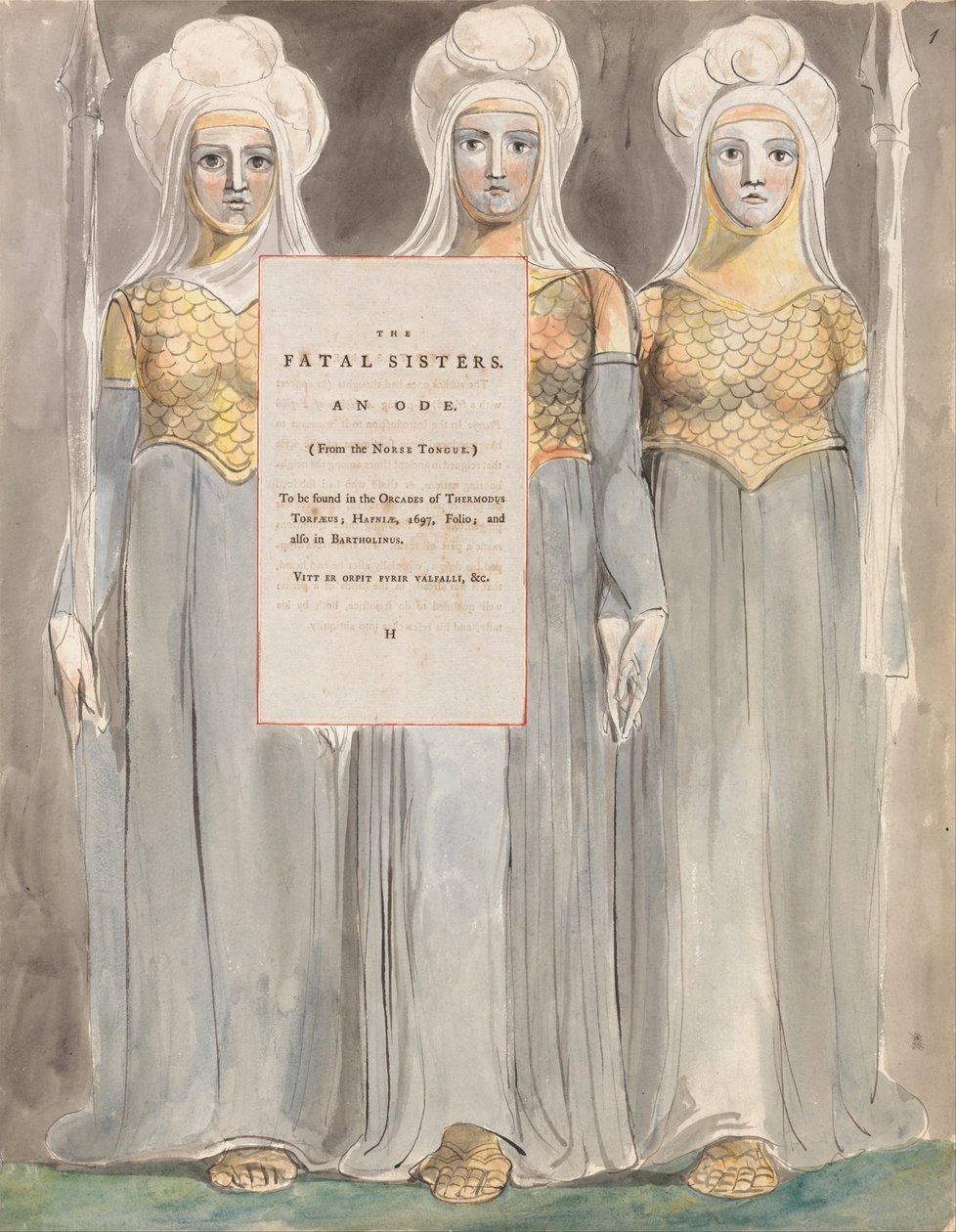 Wiersze Thomasa Graya, projekt 67, The Fatal Sisters. autorstwa William Blake