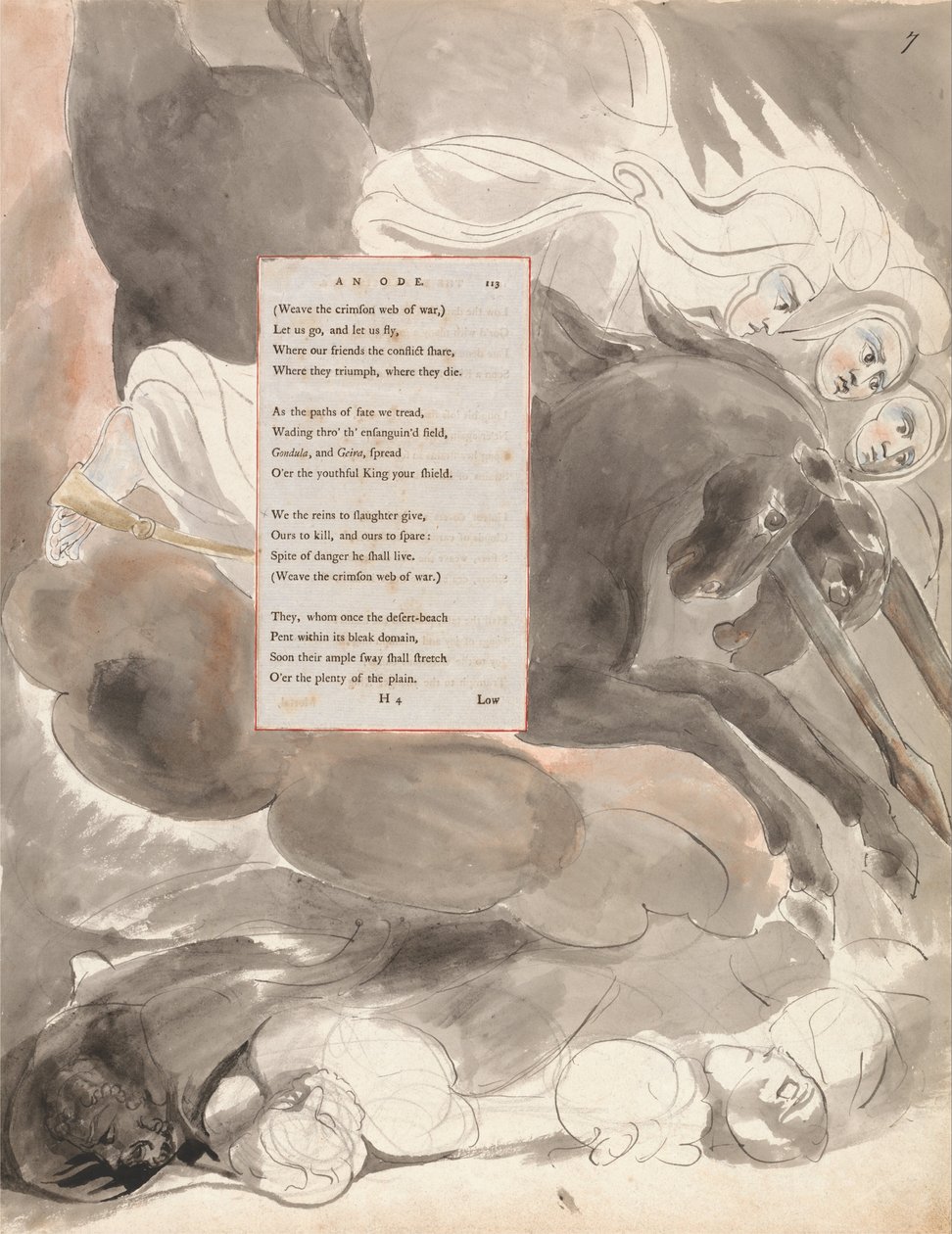 Wiersze Thomasa Graya, projekt 73, The Fatal Sisters. autorstwa William Blake