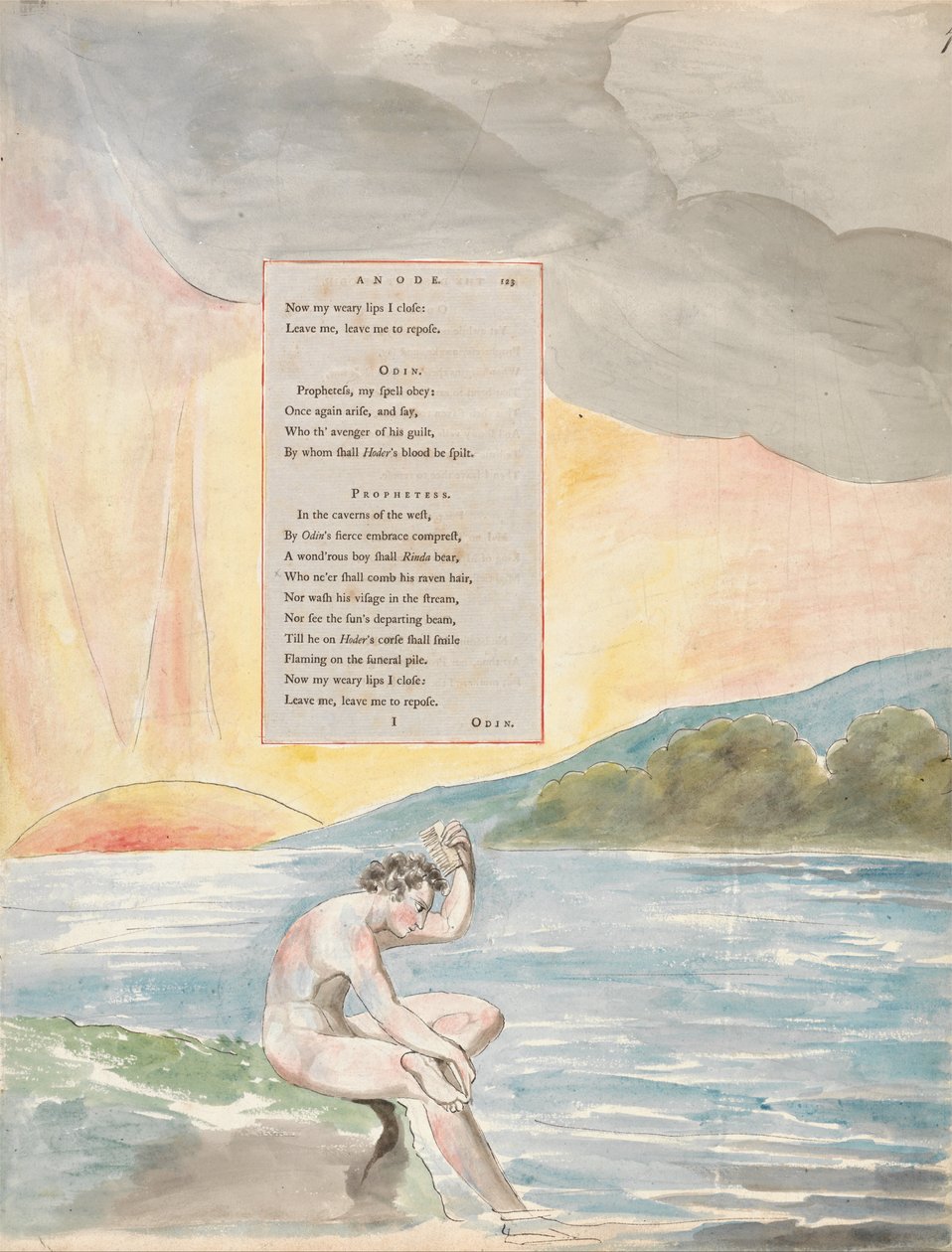Wiersze Thomasa Graya, projekt 83, Zejście Odyna. autorstwa William Blake
