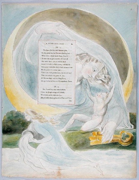 The Progress of Poesy, projekt 49 z The Poems of Thomas Gray, 1797-98 (toaleta z piórem i czarnym tuszem na papierze) autorstwa William Blake