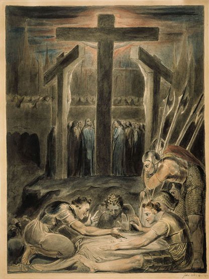 Żołnierze rzucający losy na szaty Chrystusa autorstwa William Blake