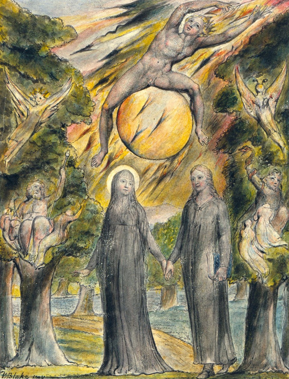 Słońce w swoim gniewie autorstwa William Blake