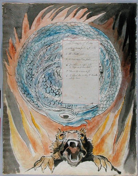 The Triumphs of Owen, projekt 86 z The Poems of Thomas Gray, 1797-1798 (wc z tuszem i piórem na papierze) autorstwa William Blake