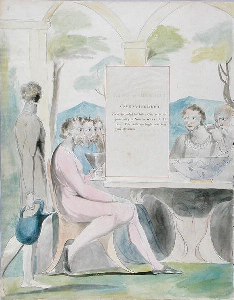 Triumfy Owena, wzór 88 z The Poems of Thomas Gray, 1797-98 (toaleta z piórem i atramentem na papierze) autorstwa William Blake