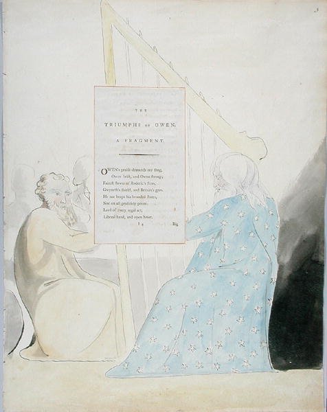 Triumfy Owena, wzór 89 z The Poems of Thomas Gray, 1797-98 (toaleta z piórem i atramentem na papierze) autorstwa William Blake