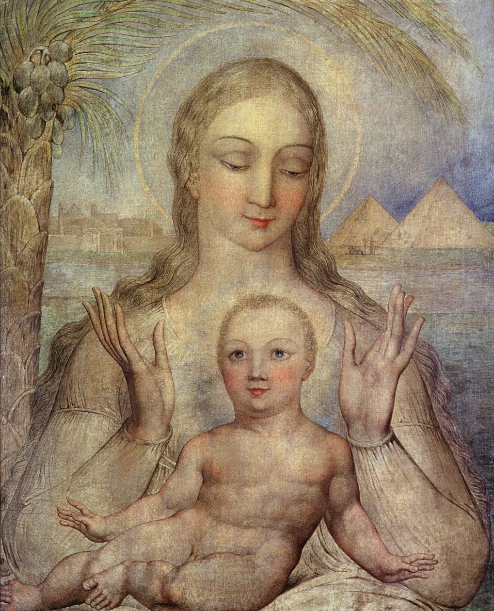 Dziewica z Dzieciątkiem w Egipcie, 1810 autorstwa William Blake