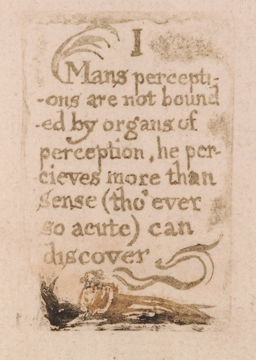 Nie ma religii naturalnej, tablica 10, I Percepcje człowieka nie są ograniczone. . . . (Bentley b3) autorstwa William Blake