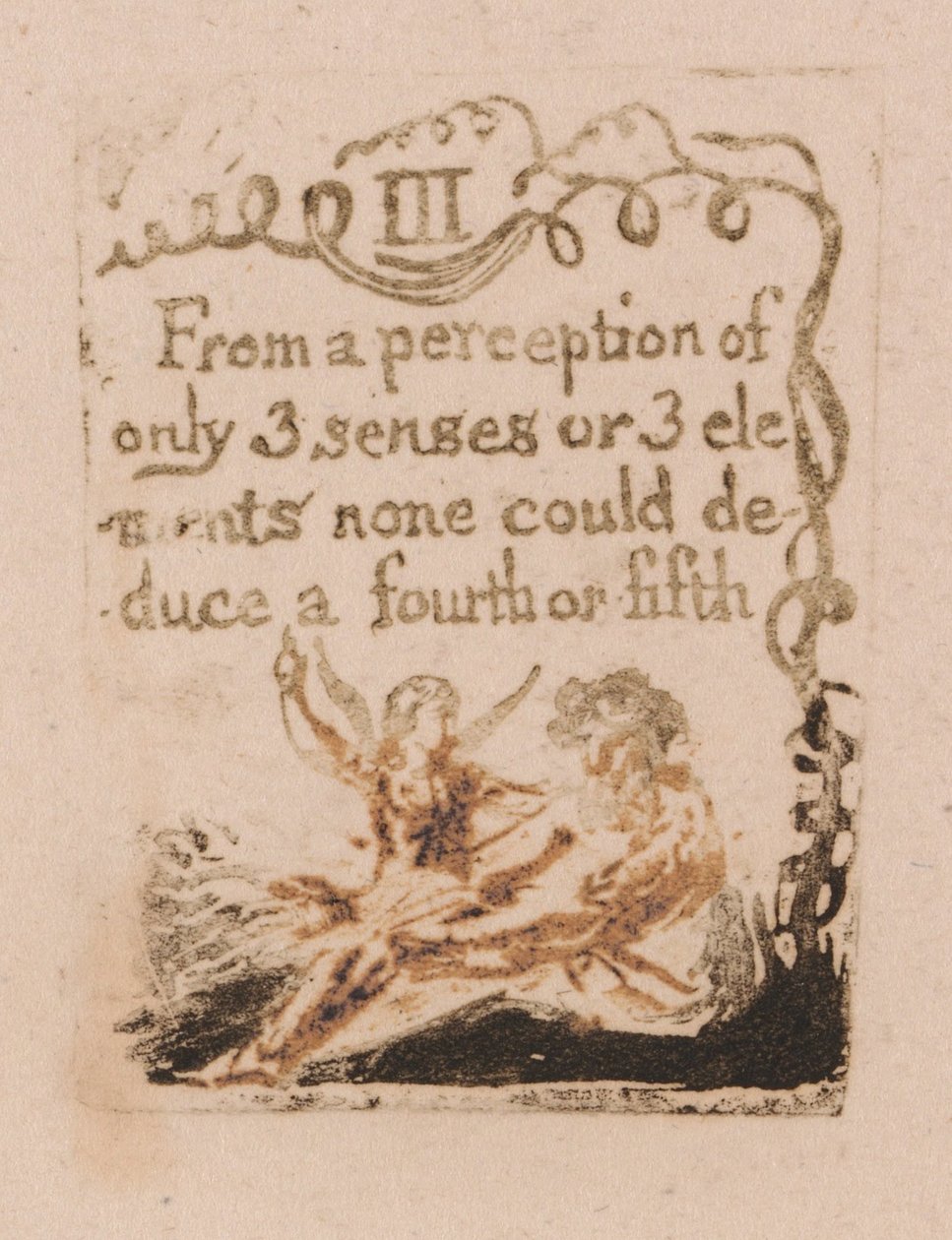 Nie ma religii naturalnej, tab. 5, III Z percepcji . . . . (Bentley A6) autorstwa William Blake