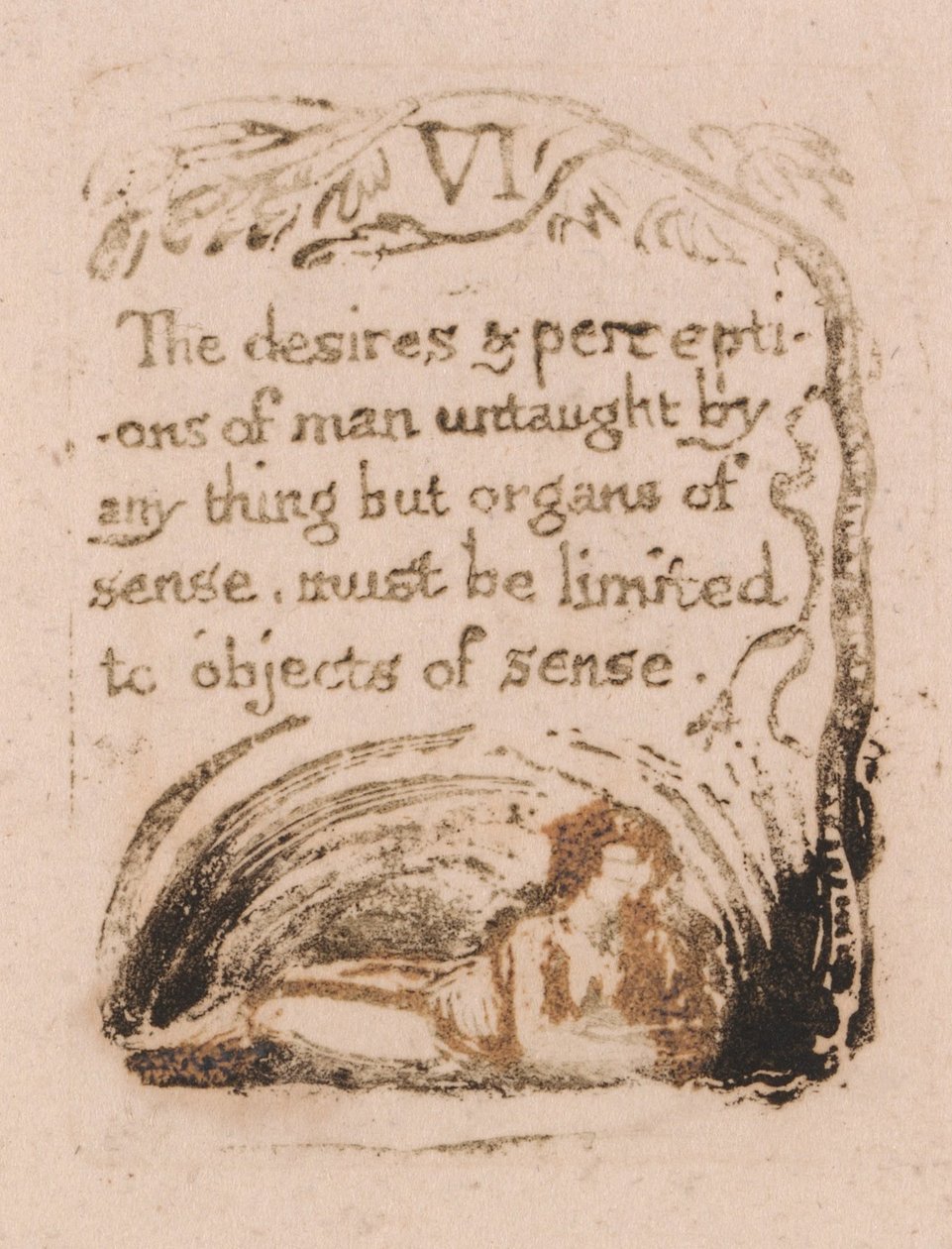 Nie ma religii naturalnej, Tablica 8, VI Pragnienia i percepcje. . . . (Bentley a9) autorstwa William Blake