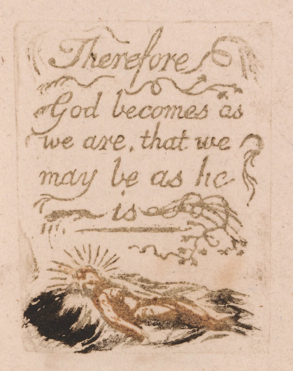 Nie ma religii naturalnej, tablica 9, Dlatego Bóg staje się . . . . (Bentley b12) autorstwa William Blake