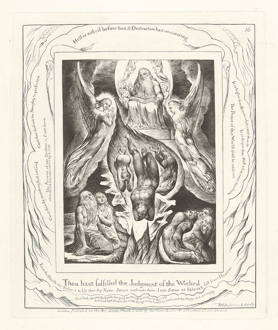 Wypełniłeś wyrok bezbożnych, 1825 autorstwa William Blake