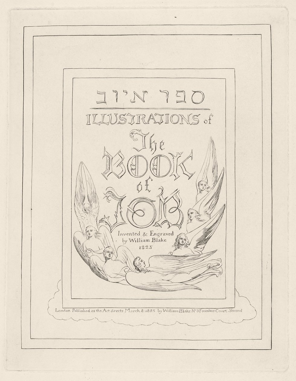Strona tytułowa z ilustracji Księgi Hioba, 1825 r. autorstwa William Blake