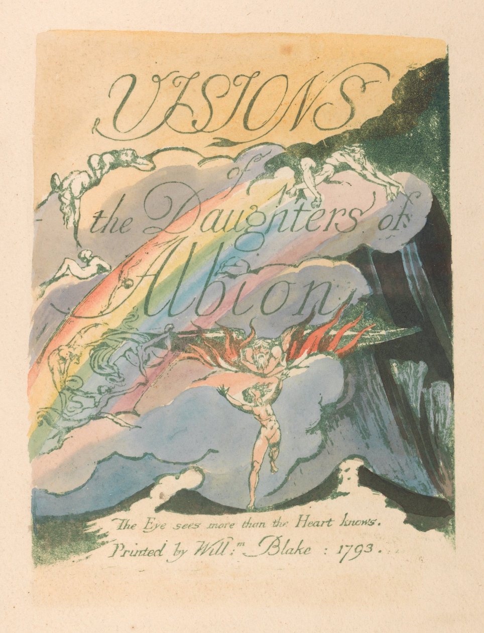 Wizje córek Albionu, płyta 2, strona tytułowa autorstwa William Blake