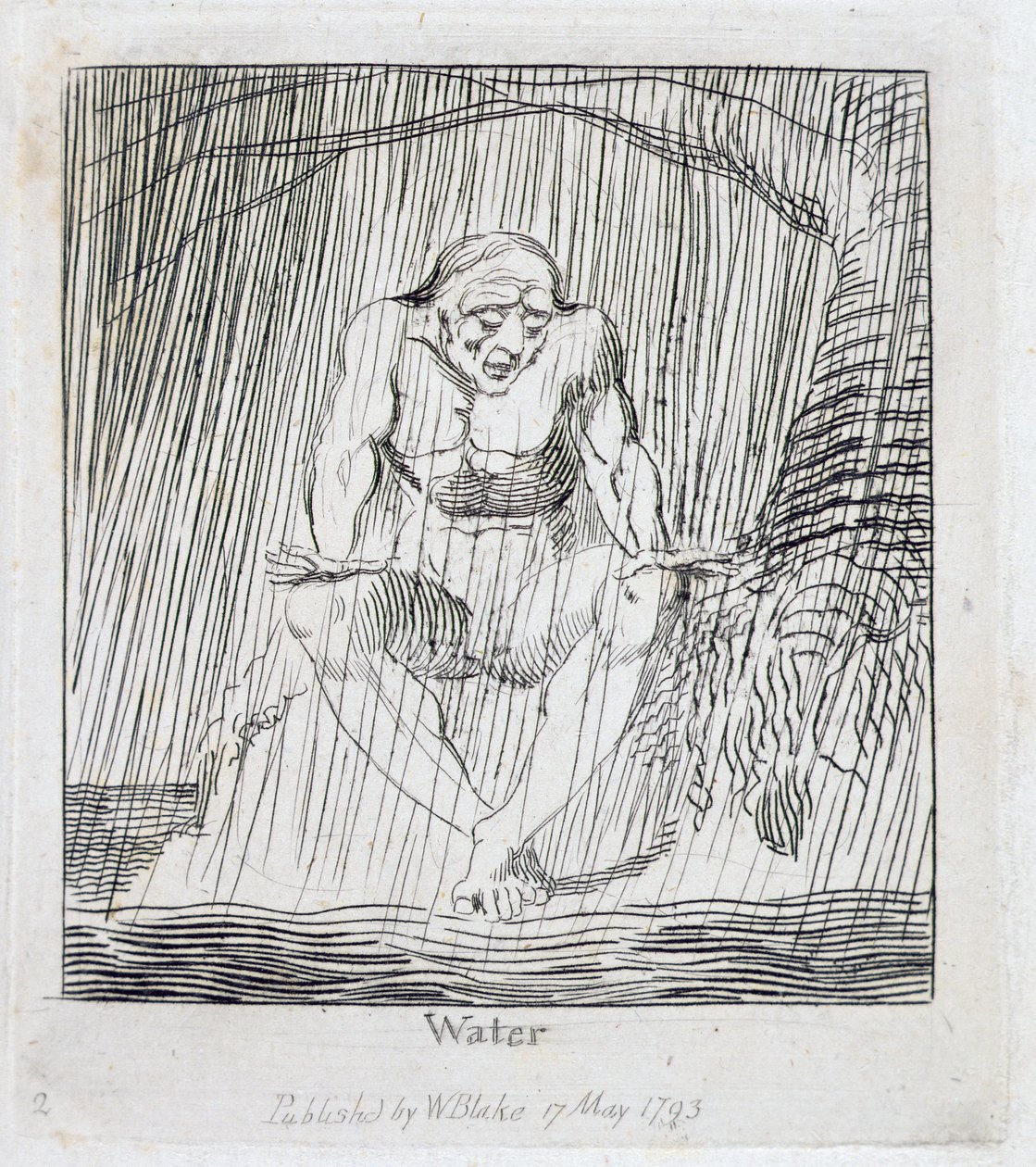 Woda, płyta 4 z „Dla dzieci. Bramy Raju”, 1793 autorstwa William Blake