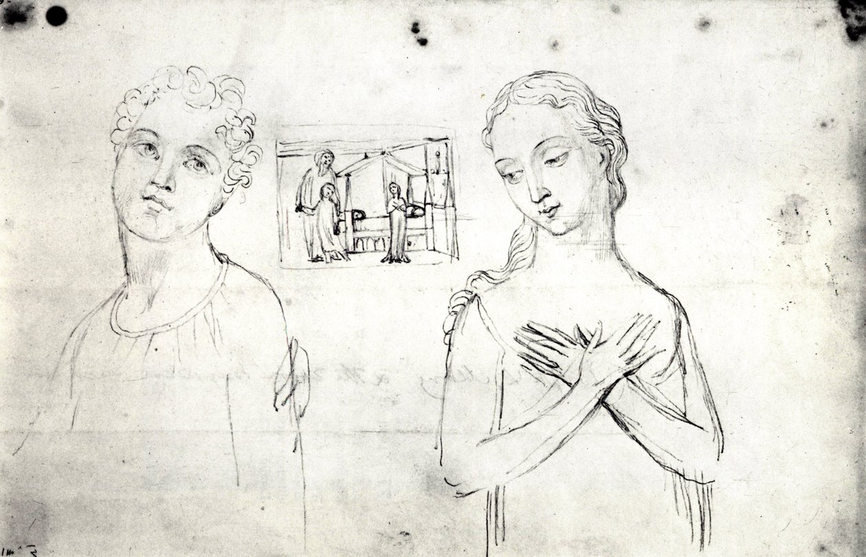 William Blake, wizjonerskie głowy Józefa i Maryi autorstwa William Blake