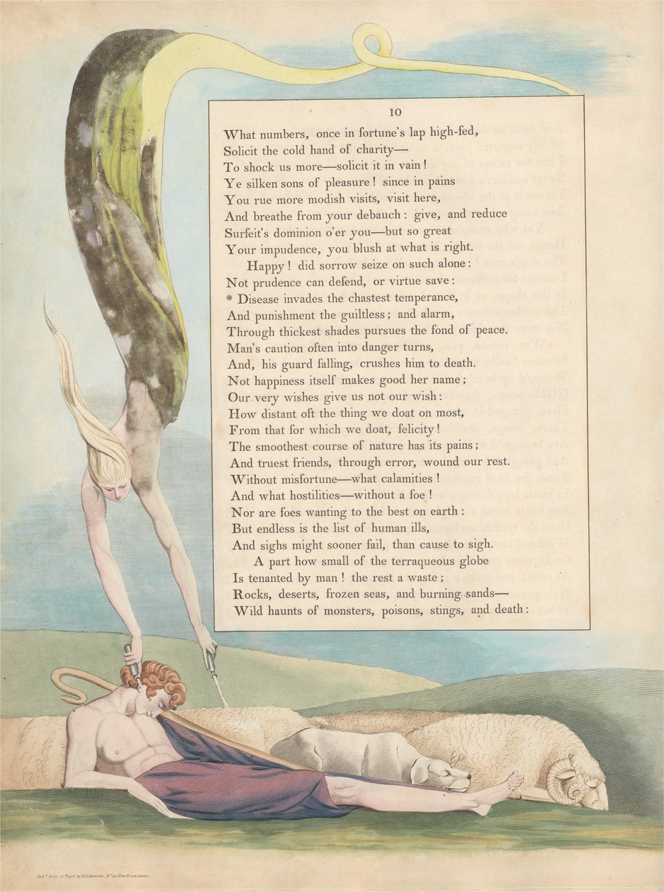 Myśli młodej nocy, strona 10, Choroba atakuje najczystsze umiarkowanie autorstwa William Blake