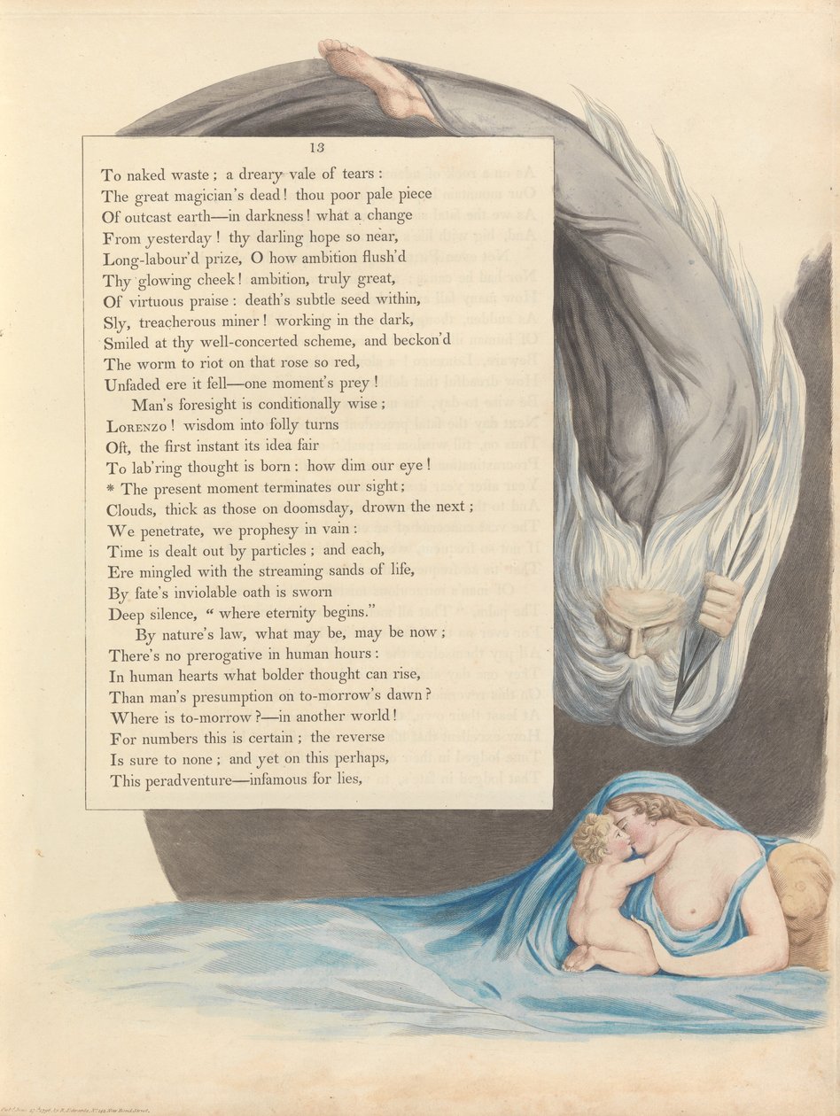 Młode Nocne Myśli, Strona 13, autorstwa William Blake
