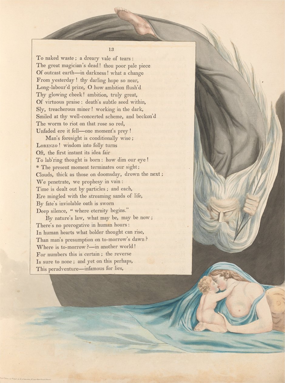 Młode Nocne Myśli, strona 13, Chwila obecna kończy nasz wzrok autorstwa William Blake