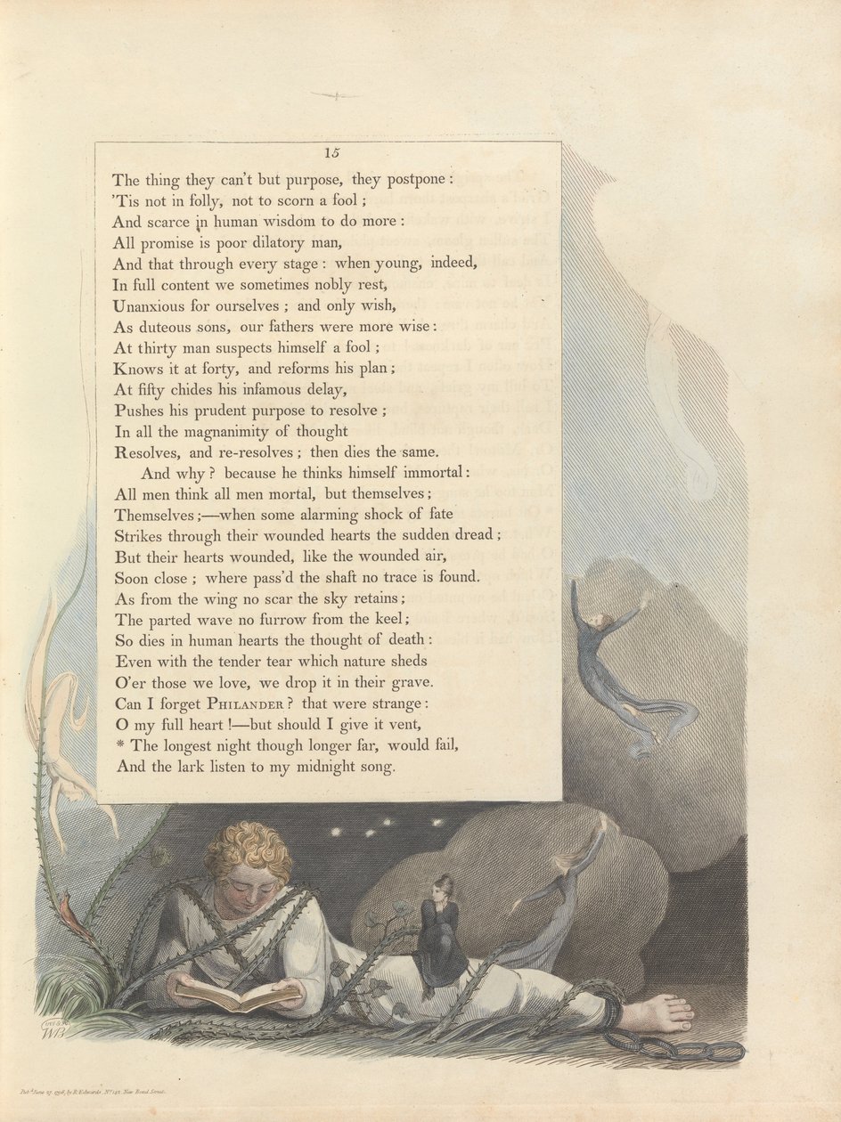 Młode Nocne Myśli, Strona 15, autorstwa William Blake
