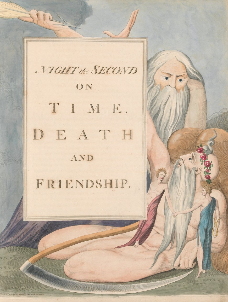 Młode Nocne Myśli, Strona 17, Noc Druga, O Czasie, Śmierci i Przyjaźni autorstwa William Blake