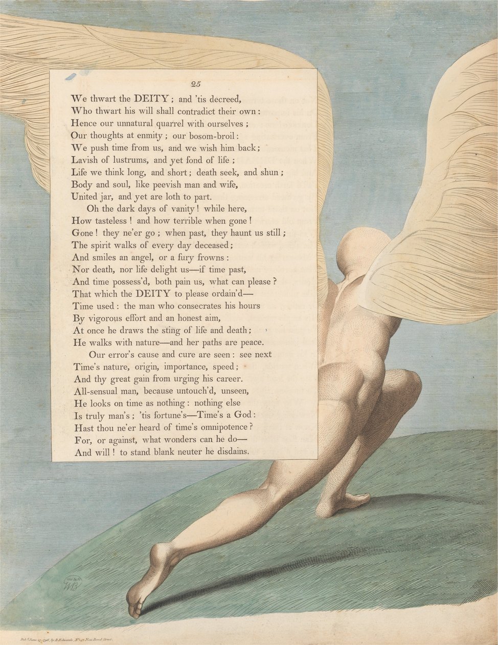 Młodzieńcze Nocne Myśli, Strona 25, Spójrzcie na Niego, gdy Mijają; Co wtedy widać? autorstwa William Blake
