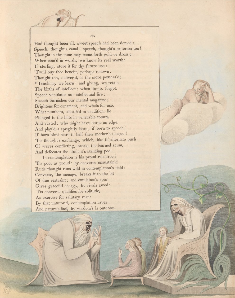 Młodzieńcze Nocne Myśli, str. 35, Nauczanie, uczymy się; i dając, zatrzymujemy autorstwa William Blake