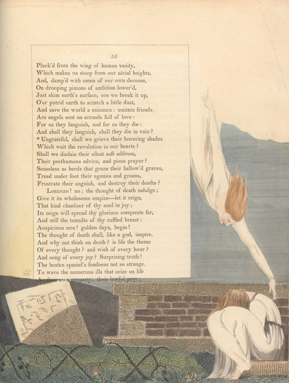 Młode Nocne Myśli, Strona 55, autorstwa William Blake