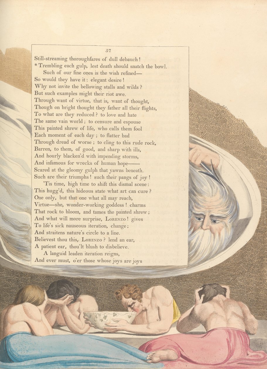 Młode Nocne Myśli, Strona 57, autorstwa William Blake