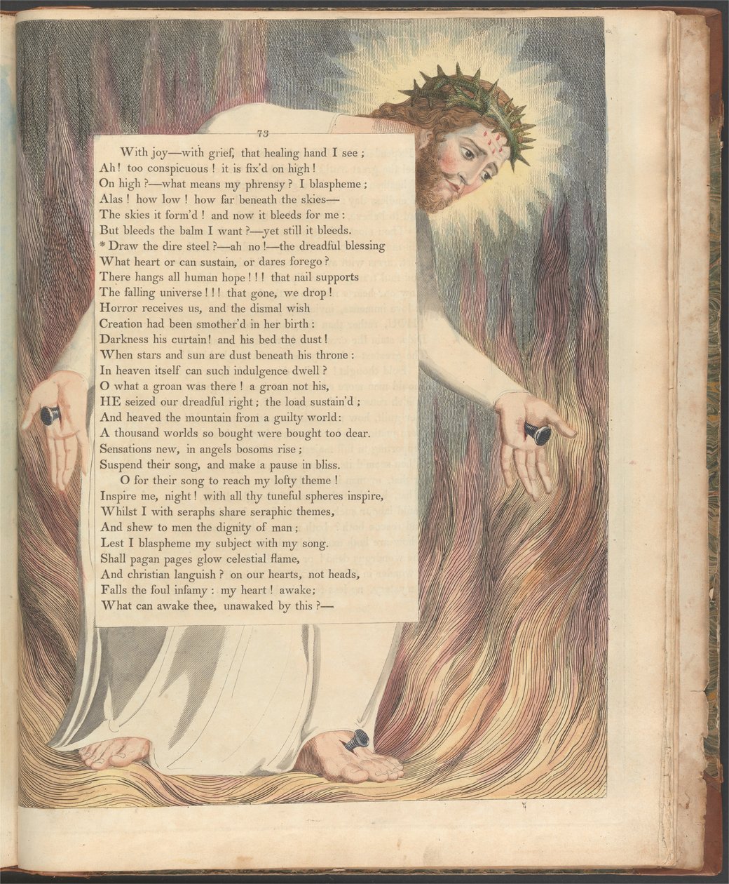 Youngs Night Thoughts, Strona 73, Narysuj straszną stal – ach nie! autorstwa William Blake