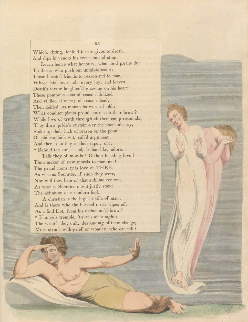Młode Nocne Myśli, str. 93, Jeśli drżą anioły, to na taki widok autorstwa William Blake