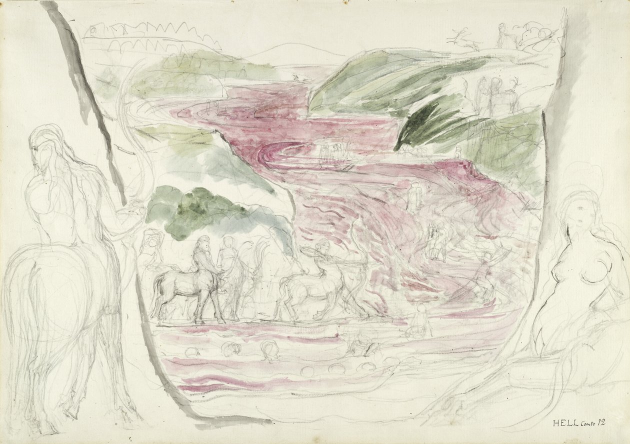 ilustracja do Boskiej komedii Dantego Alighieri, 1824-27 (pióro i tusz z wc, ołówek i kreda na papierze) autorstwa William Blake